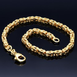 Massives Königsarmband aus Gold (585er 14k Gold), ca. 3,3 mm Breite, ca. 22cm lang, ca. 13,6g  -  mit FBM Stempel