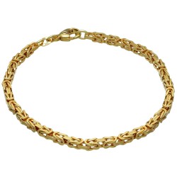 Massives Königsarmband aus Gold (585er 14k Gold), ca. 3,3 mm Breite, ca. 23cm lang, ca. 14,5g - Made in Germany