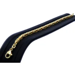 Massives Königsarmband aus Gold (585er 14k Gold), ca. 3,3 mm Breite, ca. 20cm lang, ca. 14,4g