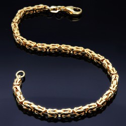 Massives Königsarmband aus Gold (585er 14k Gold), ca. 3,3 mm Breite, ca. 20cm lang, ca. 13,4g