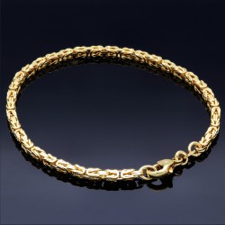 Massives Königsarmband aus Gold (585er 14k Gold), ca. 3mm Breite, ca. 23cm lang, ca. 12g - Made in Germany !