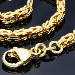 Massives Königsarmband aus Gold (585er 14k Gold), ca. 3 mm Breite, ca. 22cm lang, ca. 11,7g - Made in Germany mit FBM Stempel