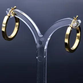 edle, klassische Creolen in 585er 14K Gelbgold