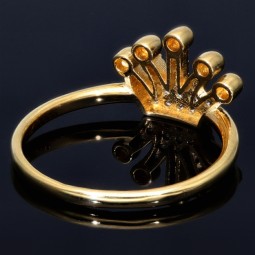 Sehr schöner Kronen Ring in 585 14 Karat Gelbgold mit Zirkoniabesatz. RG 56-57