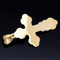 hübscher filigran verzierter Kreuzanhänger aus Gold aus 14k (585er) Gelbgold und Weißgold (bicolor)