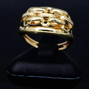 funkelnder Ring für Damen mit außergewöhnlichem Design in 585 14K Gelbgold in Ringgröße ca. 56