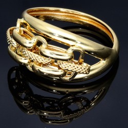 funkelnder Ring für Damen mit außergewöhnlichem Design in 585 14K Gelbgold in Ringgröße ca. 58