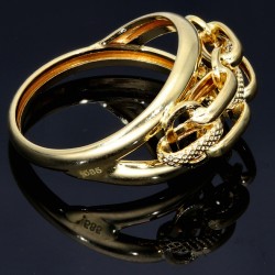 funkelnder Ring für Damen mit außergewöhnlichem Design in 585 14K Gelbgold in Ringgröße ca. 58