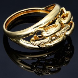 funkelnder Ring für Damen mit außergewöhnlichem Design in 585 14K Gelbgold in Ringgröße ca. 58