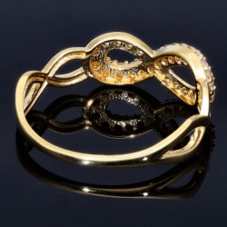 Infinity - Damen-Goldring mit Unendlichkeitszeichen in 585 14K Gelbgold mit Zirkonia - Steinen in RG 55