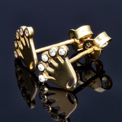 Ohrstecker Motiv Krone mit Zirkoniasteinen besetzt in 585er 14K Gold