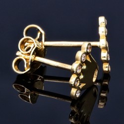 Ohrstecker Motiv Krone mit Zirkoniasteinen besetzt in 585er 14K Gold