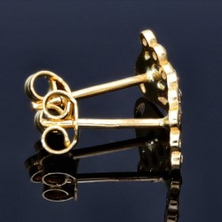 Ohrstecker Motiv Krone mit Zirkoniasteinen besetzt in 585er 14K Gold