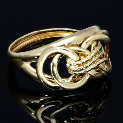 kunstvoller Ring für Damen in 585 14K Gelbgold in Ringgröße ca. 55