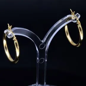 elegante Creolen im klassischen Design in 585er 14K Gelbgold