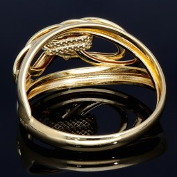 stylischer Damenring mit außergewöhnlichem Design in 14K 585er Gold Ringgröße ca. 57