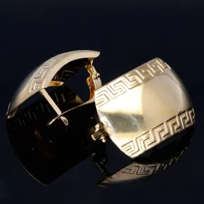 hochwertige Creolen im Greco Design aus 585 14K Gelbgold