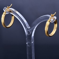 elegante, glänzende Creolen aus 14K 585 Gelbgold