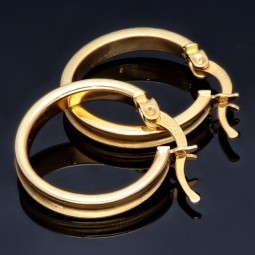 elegante, glänzende Creolen aus 14K 585 Gelbgold