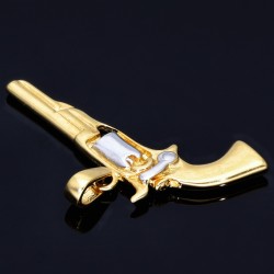 Goldener Colt - Revolver Anhänger in Bicolor 585er 14K Weiß- und Gelbgold