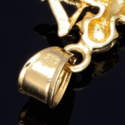 Amor - Engel - Anhänger aus Gold aus 14k (585er) Gelbgold und Weißgold (bicolor)