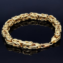 Goldenes Königsarmband (585er 14k), 8,5mm breit, 23,5cm Länge
