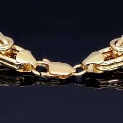 Goldenes Königsarmband (585er 14k), 8,5mm breit, 23,5cm Länge