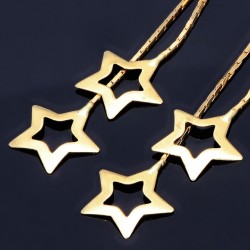 bezaubernde, hängende Sternchen - Ohrringe mit eingefasstem Zirkonia in 585er (14K) Gelbgold