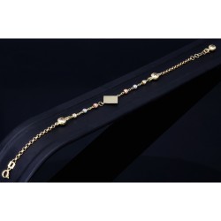 stilvolles Tricolor Armband aus hochwertigem 585 14K Gold in (ca. bis 18,5 cm Länge, verstellbar)