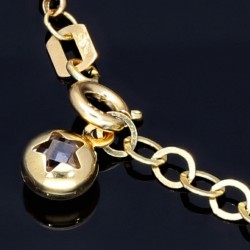 Verspieltes Tricolor Herz - Armband aus 585 14K Gold in (ca. 17 - 19,5 cm Länge verstellbar)