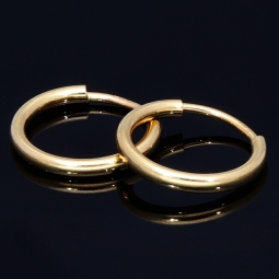 Mini - Creolen in klassischem Design aus hochwertigem 585er 14K Gelbgold