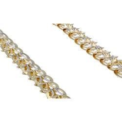 kurze Damen-Designerkette in 585 (14k) Gelbgold und Weißgold ca. 55 cm Länge