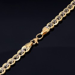 Collier für Damen mit filigranem Design aus 585 / 14K Bicolor Gelb- und Weißgold (Länge ca. 47,5 cm)