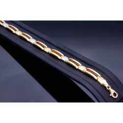 edles Armband in modernem Design aus 14K 585er Bicolor Gelb- und Weißgold (ca. 20,5 cm Länge)