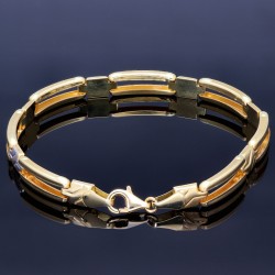 edles Armband in modernem Design aus 14K 585er Bicolor Gelb- und Weißgold (ca. 20,5 cm Länge)