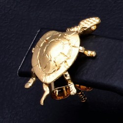 Aufwendig handgearbeitete Schildkröten Ohrstecker mit beweglichem Kopf + Gliedmaßen in 750 18K Gelbgold