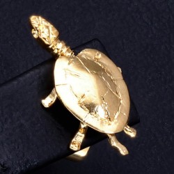 Aufwendig handgearbeitete Schildkröten Ohrstecker mit beweglichem Kopf + Gliedmaßen in 750 18K Gelbgold