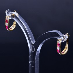 Wunderschöne Ohrringe bestückt mit bunten Zirkoniasteinen aus 585 / 14K Gold