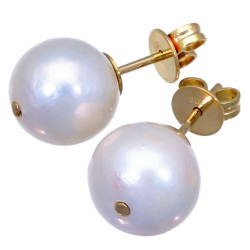Edle 18K - Ohrstecker bestückt mit 2 sehr schönen Zuchtperlen (750er Gold)