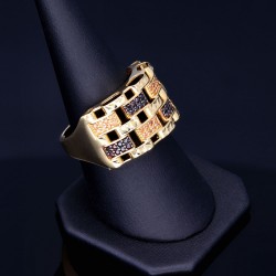 Stilvoller Damenring aus Gold (585 14K) in RG 57 mit bunten, funkelnden Zirkoniasteinen besetzt