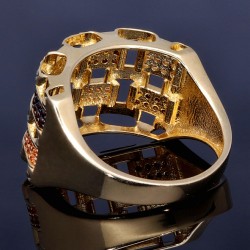 Stilvoller Damenring aus Gold (585 14K) in RG 57 mit bunten, funkelnden Zirkoniasteinen besetzt