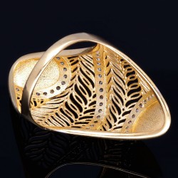 Hübsch verzierter Ring für Damen aus 585er 14 Karat Gelbgold mit Zirkoniabesatz Größe ca. 59