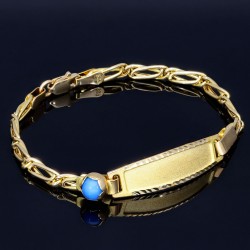 Baby - Armband mit Gravurplättchen aus hochwertigem 14k (585) Gold in ca. 13 cm Länge