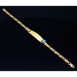 Baby - Armband mit Gravurplättchen aus hochwertigem 14k (585) Gold in ca. 13 cm Länge