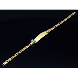 Baby - Armband mit Gravurplättchen aus hochwertigem 14k (585) Gold in ca. 13 cm Länge