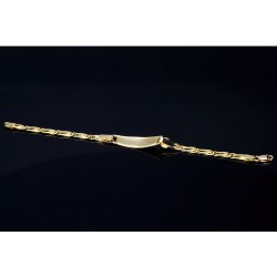 Baby - Armband mit Gravurplättchen aus hochwertigem 14k (585) Gold in ca. 13 cm Länge