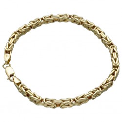 Goldenes Königsarmband (585er 14k), 4mm breit, 23cm lang