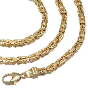 Voll massive Königskette aus hochwertigem 585er Gold (14 Karat) in 60 cm Länge; ca. 4mm breit - Made in Germany