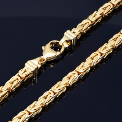 voll massive Königskette aus hochwertigem 585er Gold (14 Karat) in 60 cm Länge; ca. 4mm breit -  Made in Germany