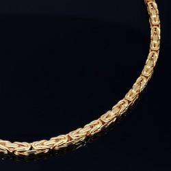 extralange, massive Premium-Königskette aus hochwertigem 14K Gold (585) in 70 cm Länge; ca. 4mm breit (ca. 75,4g)  Made in Germany mit FBM Stempel